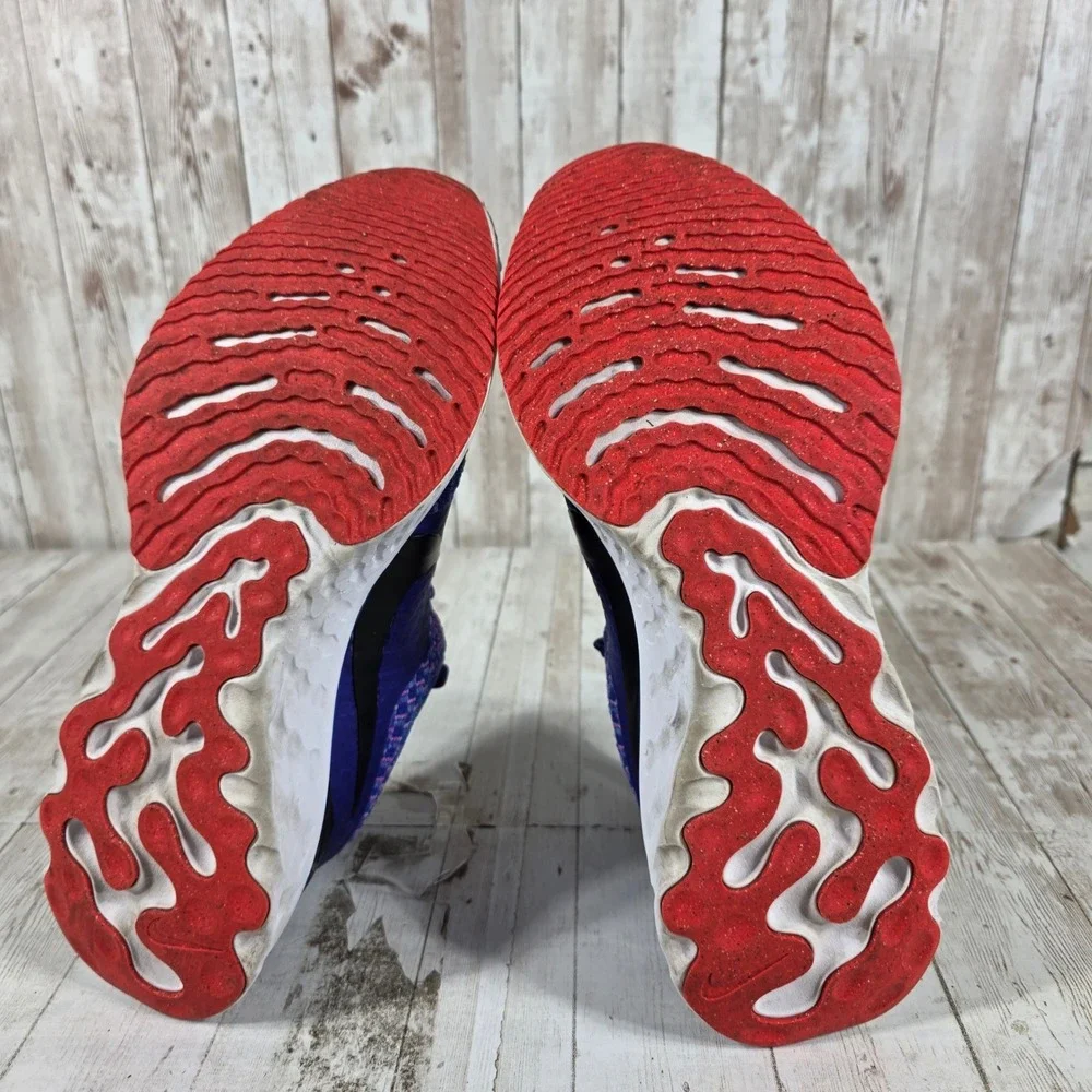 Nike React Infinity Run Flyknit 3 Womens 8.5 Blue Red Running Shoes DZ3016-400
